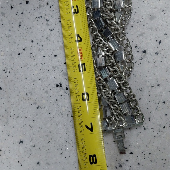 Silver Rhinestone Statement Bracelet - Picture 4 of 5
